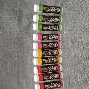10 New Nature's Bees Cocoa Butter Lip Balm Moisturizer Variety